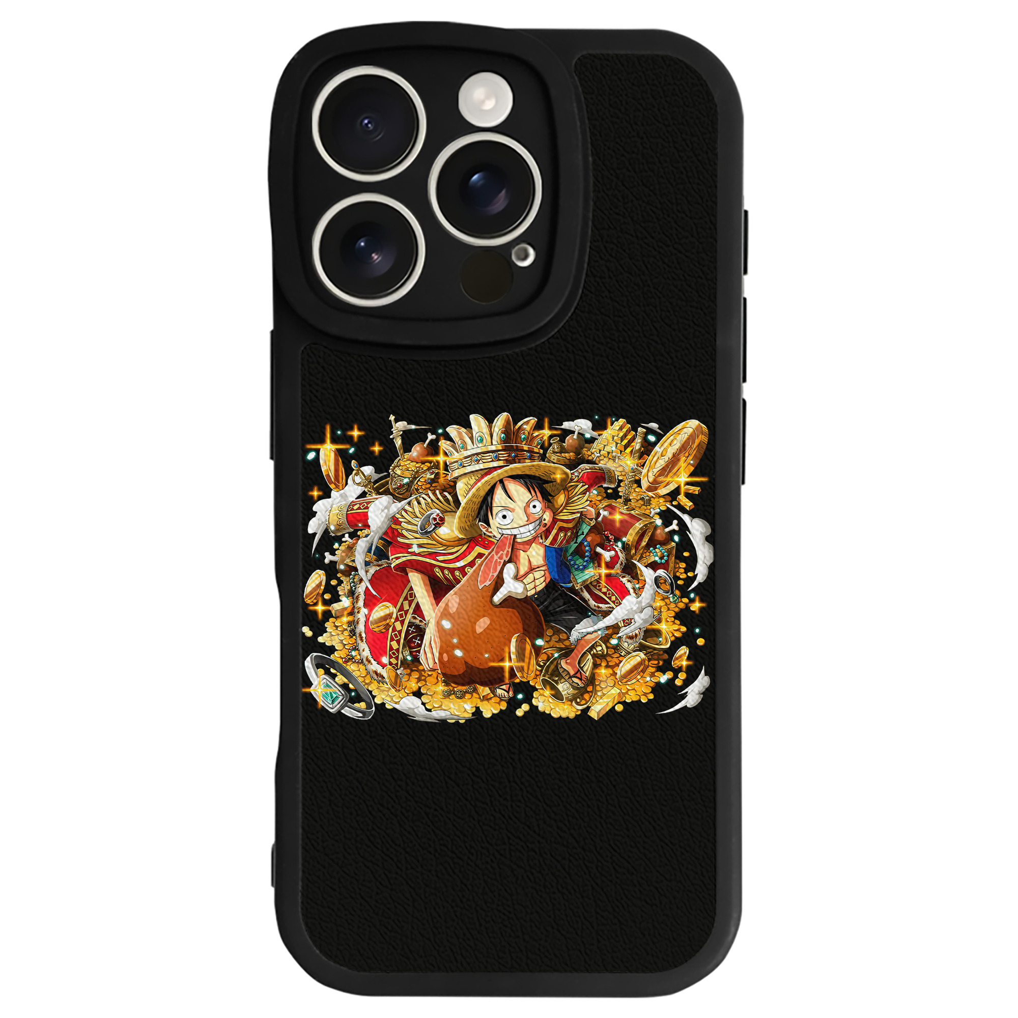 （画像用） ワンピース モンキー・D・ルフィ ONE PIECE Monkey D. Luffy 【iPhone 16シリーズ対応】シリコンスマホケース（レザー調） 材質：シリコン